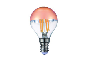Λάμπα Led Filament Σφαιρική 4W E14 Καθρέπτης Χάλκινος