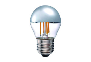 Λάμπα Led Filament Σφαιρική 4W E27 Καθρέπτης Ασημί