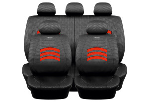 Καλύμματα Καθισμάτων Αυτοκινήτου Guard Racer Full Set Μαύρο/Κόκκινο 4τμχ