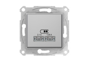 Schneider Sedna Πρίζα USB 2.0 Αλουμίνιο