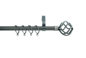 Κουρτινόβεργα Central Home Prag Επεκτεινόμενη Φ16/19mm 120/210cm Ανθρακί