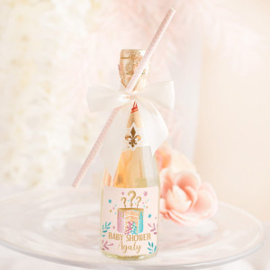 MINI Szampan bezalkoholowy na baby shower (etykieta wstążka)