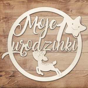 KOŁO Drewniane obręcz dekoracja na urodziny dziecka
