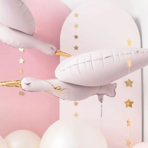 BALON foliowy Bocian dekoracja na Baby Shower