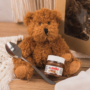 ZESTAW Miś łyżeczka i nutella w pudełku Prezent na Urodzinki