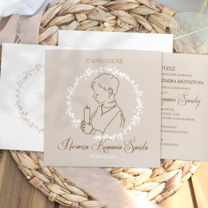 ZAPROSZENIE na Komunię personalizowane Komunijny Chłopiec