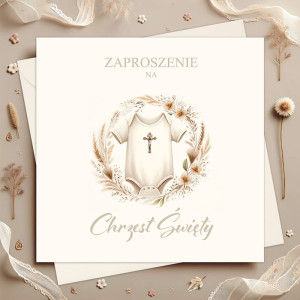 ZAPROSZENIA na Chrzest Św. chłopca Body 10szt