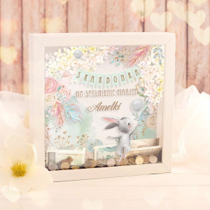 SKARBONKA 3D Prezent Zajączek PERSONALIZOWANA