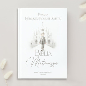 BIBLIA exclusive pamiątka I Komunii dla chrześniaka