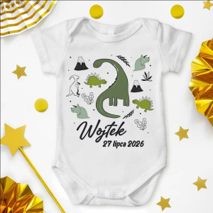 BODY prezent dla niemowlaka na baby shower Dinozaury
