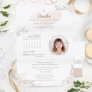 ZAPROSZENIE Komunijne Personalizowane ze Zdjęciem Dziecka