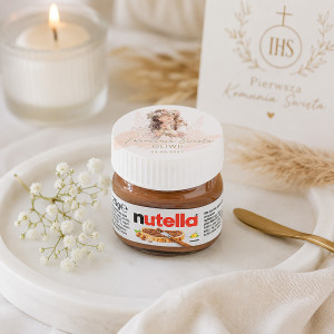 NUTELLA mini Podziękowanie dla Gości Komunia Dziewczynki