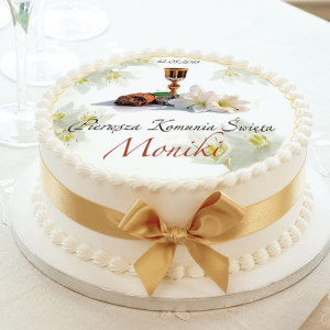 OPŁATEK personalizowany na tort Białe Lilie Ø20cm