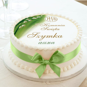 OPŁATEK personalizowany na tort Konwalia Ø20cm