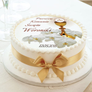 OPŁATEK personalizowany na tort Storczyki Ø20cm