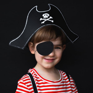 Czapka Pirata z opaską na oko czarna