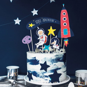 TOPPERY na tort urodzinowy Kosmos 7szt