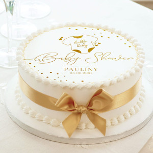 OPŁATEK na tort baby shower personalizowany HELLO BABY