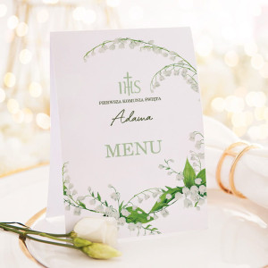 MENU I Komunia Święta personalizowane Majowa Konwalia