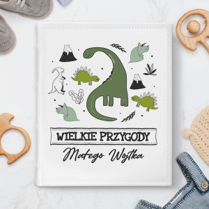 ALBUM pamiątkowy na zdjęcia prezent na narodziny chłopca Dinozaury
