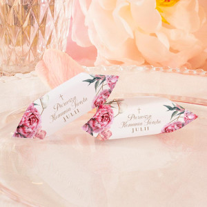 KRÓWKI personalizowane upominek komunijny Sweet Peony 20szt