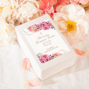 PUDEŁKA na ciasto komunijne Sweet Peony 10szt