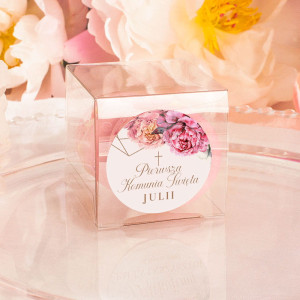 PUDEŁECZKA na prezenciki dla gości przezroczyste Sweet Peony 10szt