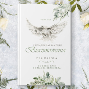 BIBLIA prezent pamiątka Bierzmowania Gołąb