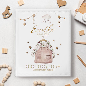 ALBUM na zdjęcia z metryczką prezent dla dziewczynki Boho
