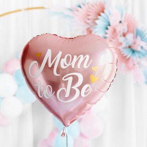 BALON foliowy różowy na baby shower Mom to Be