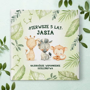 ALBUM na zdjęcia prezent na urodzinki Wesoła Dżungla