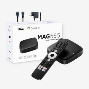 MAG555 â€“ Google TVâ„¢ 4K Android Mediaspelare med Dual-Band WiFi