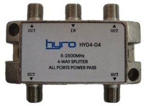 Splitter 4-vägs 5-2400 MHz