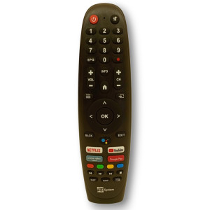 Original Fjärrkontroll RCU för TELE System Android TV – Bluetooth med Google Assistant &amp; Snabbknappar