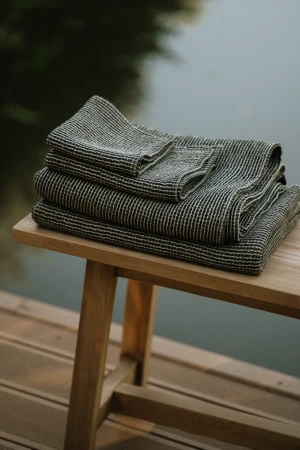 RĘCZNIK DO SAUNY WAFEL NATURAL BLACK