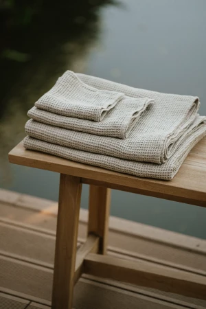 RĘCZNIK DO SAUNY LEN WAFEL NATURAL