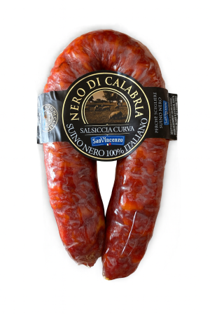 Kiełbasa Salsiccia Suino Nero Dolce di Calabria Włoska 300g - San Vincenzo