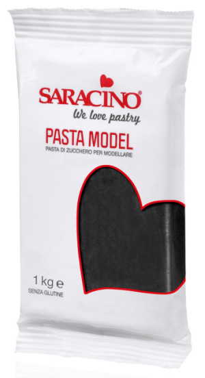 Masa cukrowa do modelowania czarna Black Model Paste 1kg - Saracino, Uszkodzony towar