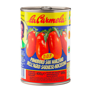 Pomidory obrane Pomodoro San Marzano 400g - La Carmela, pogniecziona puszka