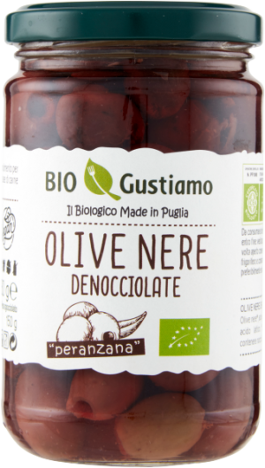 Oliwki czarne drylowane Olive Nere Denocciolate Peranzana 280g - Bio Gustiamo