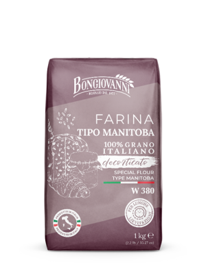 Mąka z pszenicy miękkiej Farina Tipo Manitoba W380 1kg - Bongiovanni, Uszkodzone opakowanie, bez ubytku