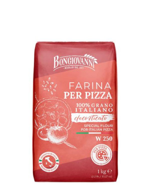 Mąka pszenna Farina Per Pizza 100% grano W250 1kg - Bongiovanni, Uszkodzone opakowanie, bez ubytku