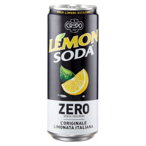 Napój gazowany Lemon Soda Zero 330ml - Fondi Di Crodo, pogniecziona puszka