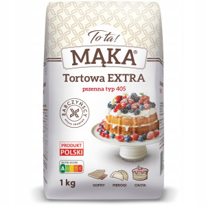 Mąka Tortowa Extra pszenna typ 405 1kg - Tota, Uszkodzone opakowanie, bez ubytku