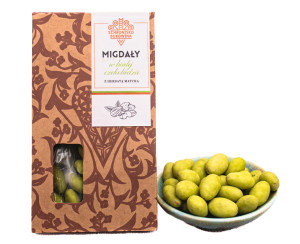 Migdały w białej czekoladzie z herbatą Matcha 100g - Schronisko Bukowina