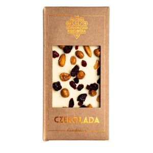 Czekolada biała z owocami liofilizowanymi i pistacjami 100g - Schronisko Bukowina, Towar pokruszony