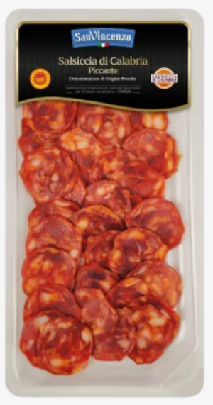 Salsiccia di Calabria DOP pikantna w plastrach 80g - San Vincenzo