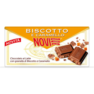Czekolada mleczna z kawałkami ciastek i karmelu Biscotto e Caramello 100g - Novi