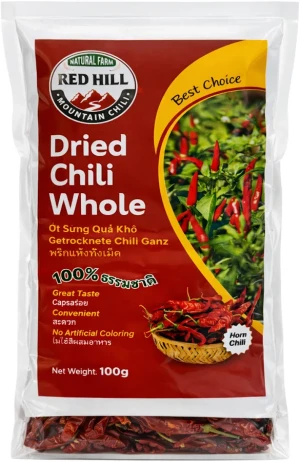 Suszone papryczki chili całe 100g - Red Hill