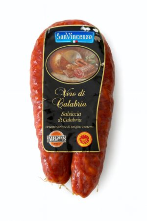 Kiełbasa Włoska Salsiccia Di Calabria DOP Piccante 300g - San Vincenzo